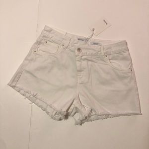 bershka white denim shorts